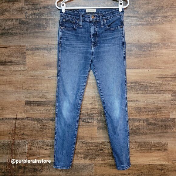Madewell Jeans 28 Skinny 10" High Rise Tummy Control Medium Wash Stretch Denim - Picture 1 of 13